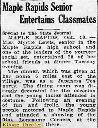 Elmac Theater - 19 Oct 1923 Article